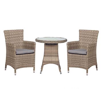 Wentworth 2 Seater Round Carver Bistro Set 70cm Round Table With 2 Carver Chairs Including Cushions