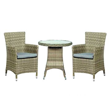 Wentworth 2 Seater Round Carver Bistro Set 
70cm Round Table With 2 Carver Chairs Including Cushions