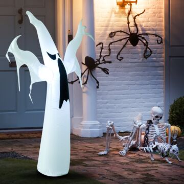 Homcom 1.2m Scary Ghost Inflatable Halloween Scary Ghost Outdoor Decoration With Led Lights