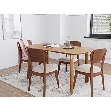 Flair Edelweiss 6-8 Seat Extending Dining Table Ash And Brass (170x95 Cm)