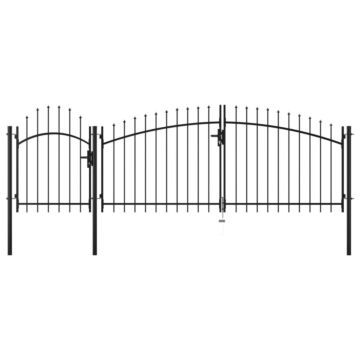 Vidaxl Garden Gate Steel 1.5x4 M Black
