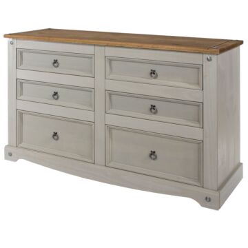Corona Grey 3+3 Drawer Wide Chest