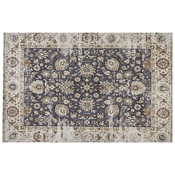 Area Rug Multicolour Polyester And Cotton 150 X 230 Cm Oriental Distressed Living Room Bedroom Beliani
