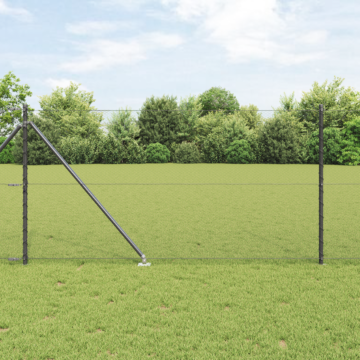 Vidaxl Hexagon Fence Grey 1x50 M Steel, Vidaxl Fence Posts With Spike 13 Pcs Ø32 Mm 120 Cm Galvanised Steel