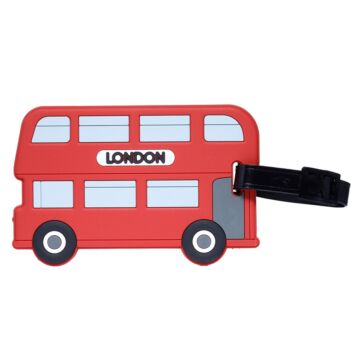 Fun Novelty London Bus Design Pvc Luggage Tag