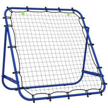 Homcom Adjustable Rebounder Net Kickback Target Goal For Teens Adults Training, Blue