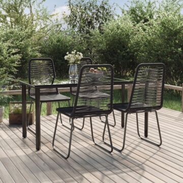 Vidaxl 5 Piece Garden Dining Set Black