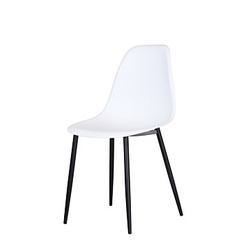 Aspen Curve Chair, White Plastic Seat With Black Metal Legs (pair)