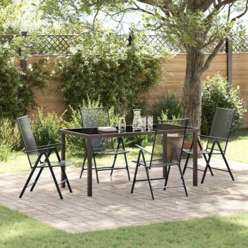 Vidaxl 5 Piece Garden Dining Set Anthracite Steel