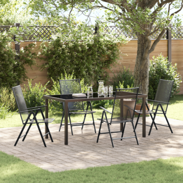 Vidaxl 5 Piece Garden Dining Set Anthracite Steel