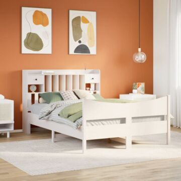 Vidaxl Bed Frame Without Mattress White 160x200 Cm Solid Wood Pine