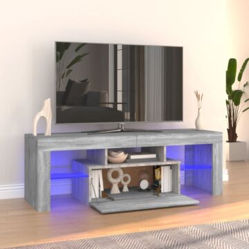 Vidaxl Tv Cabinet With Led Lights Grey Sonoma 120x35x40 Cm