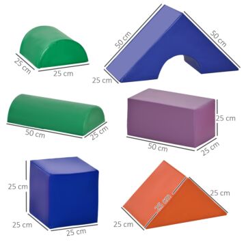 Homcom 11 Piece Soft Play Blocks Kids Climb And Crawl Gym Toy Foam Building And Stacking Blocks Non-toxic Learning Play Set Activity Toy Brick