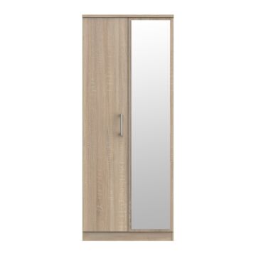 Devon Double Mirror Wardrobe In Bardolino Oak