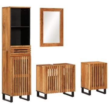 Vidaxl 4 Piece Bathroom Furniture Set Solid Wood Acacia