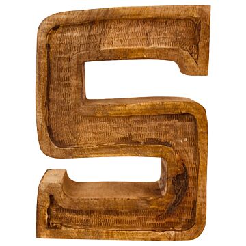 Hand Carved Wooden Embossed Letter S