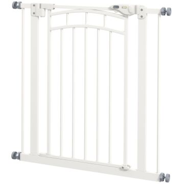 Pawhut Pressure Fit Stair Gate, Dog Gate W/ Auto Closing Door, For Small, Medium Dog, Easy Installation, For 74-80cm Opening