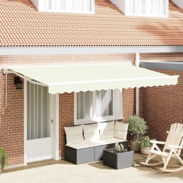 Vidaxl Retractable Awning Manual Cream 350x200 Cm Fabric