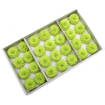 Craft Soap Flower - Small Chrysanthemum - Light Green - Pack Of 10