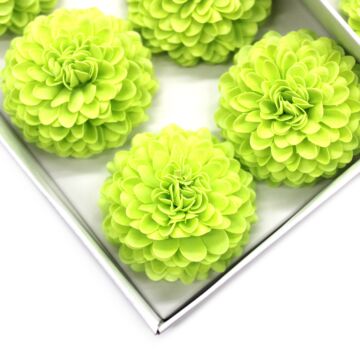 Craft Soap Flower - Small Chrysanthemum - Light Green - Pack Of 10