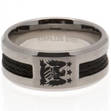 Manchester City Fc Black Inlay Ring Large Ec