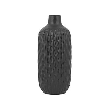 Decorative Table Vase Black Stoneware 31 Cm Glam Beliani