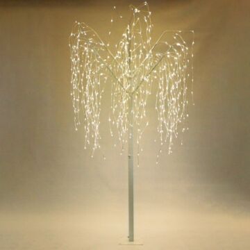 Weeping Willow Tree - White- 240cm - Warm White