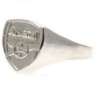 Arsenal Fc Silver Plated Crest Ring Small