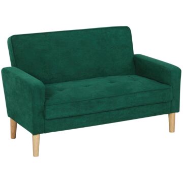 Homcom Two-seater Velvet-feel Sofa - Green