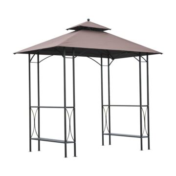 Outsunny 2.5 X 1.5m Bbq Tent Canopy Patio Outdoor Awning Gazebo Party Sun Shelter - Coffee