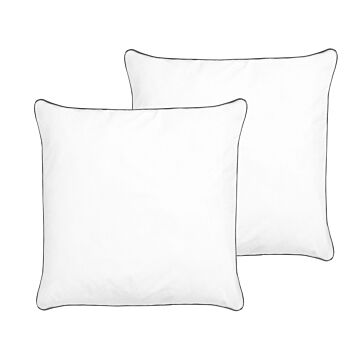 Set Of 2 Bed Pillows White Cotton 80 X 80 Cm Soft Beliani