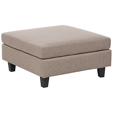 Ottoman Footstool Brown Polyester Fabric Upholstered Square Minimalist Modern Modular Sofa Element Beliani