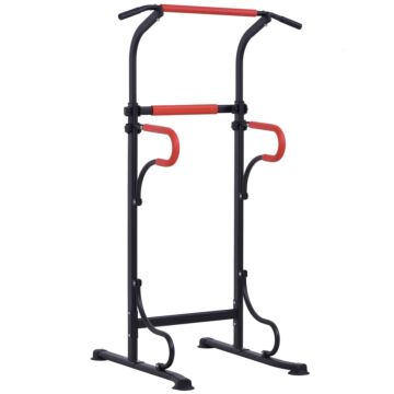 Homcom Steel Multi-use Exercise Power Tower Pull Up Station Adjustable Height W/ Grips