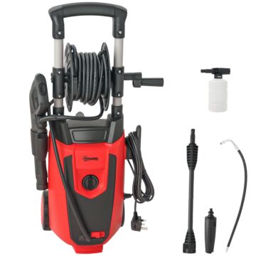 Outsunny 150-bar Pressure Washer, With Accessories - Red/black