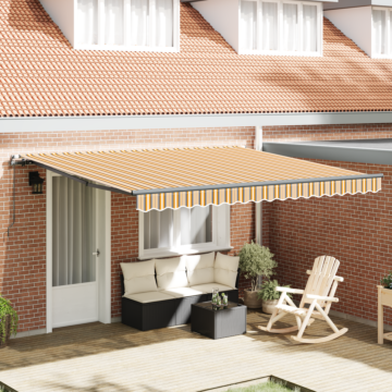 Vidaxl Manual Retractable Awning Multicolour Stripe 400x300 Cm