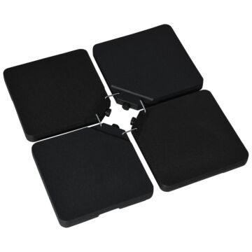 Outsunny Set Of 4 Parasol Base Weights, Umbrella Weight Set For Banana Hanging Cantilever Umbrella, Can Be Filled With Sand Or Water, Black