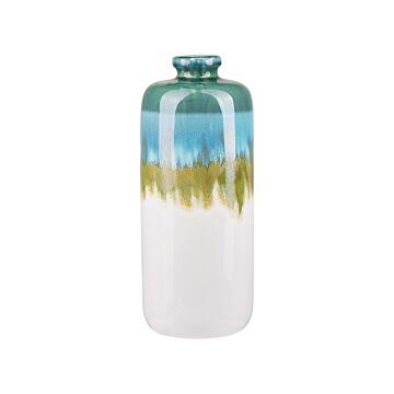Flower Vase Multicolour Stoneware Pot Home Decoration Accessory 31 Cm Modern Design Beliani