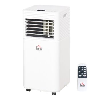 Homcom 9000 Btu 4-in-1 Compact Portable Mobile Air Conditioner Unit Cooling Dehumidifying Ventilating W/ Fan Remote Led 24hr Timer Auto Shut-down