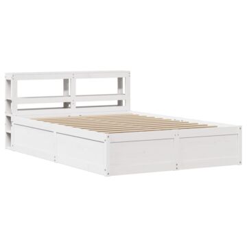 Vidaxl Bed Frame With Headboard White 120x200 Cm Solid Wood Pine