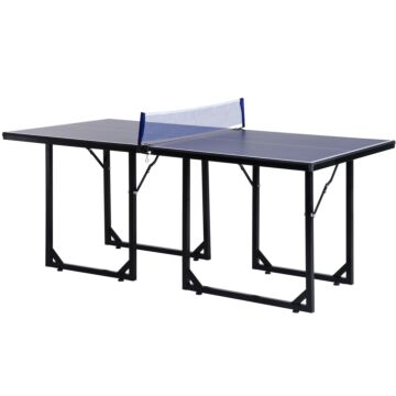 Homcom Folding Mini Table Tennis/ping Pong Table Set-black/blue