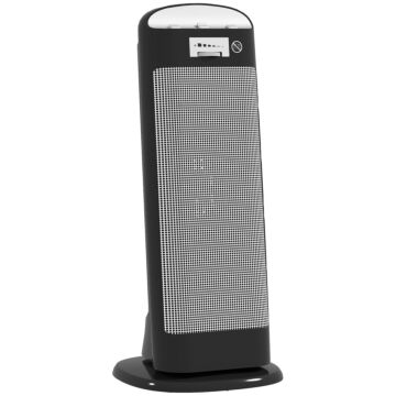 Homcom Ceramic Space Heater, 2000w Fan Electric Heater With 4 Modes, Adjustable Thermostat, 55° Oscillation, Tip-over And Overheat Protection For Bedroom, Home Office, Black