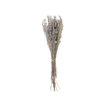 Dried Flower Bouquet Violet And Green Natural Dried Flowers 70 Cm Wrapped In Brown Paper Natural Table Decoration Beliani