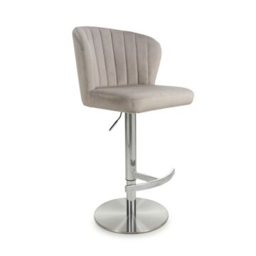 Sigma Brushed Velvet Mink Bar Stool