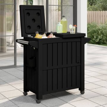 Vidaxl 3-in-1 Serving Cart Black Polypropylene