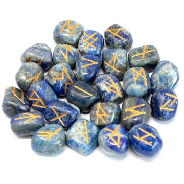 Runes Stone Set In Pouch - Lapis