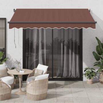 Vidaxl Automatic Retractable Awning Brown 300x250 Cm