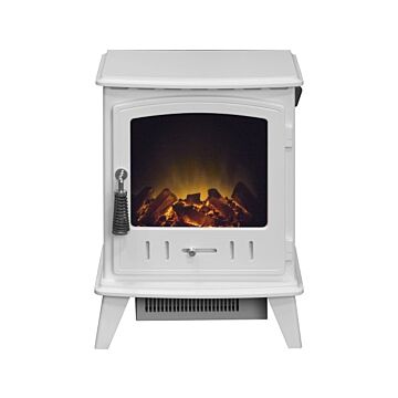 Adam Aviemore Electric Stove In White Enamel