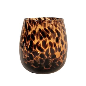 Leopard Print Glass Vase 13cm