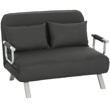 Homcom Two-seater Click-clack Sofa Bed - Charcoal Grey