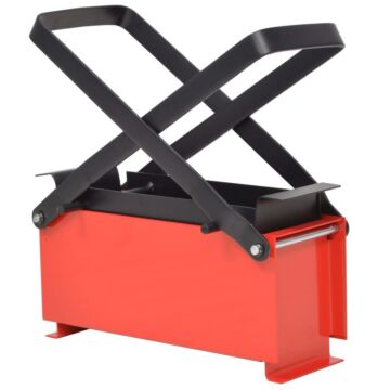 Vidaxl Paper Log Briquette Maker Steel 34x14x14 Cm Black And Red